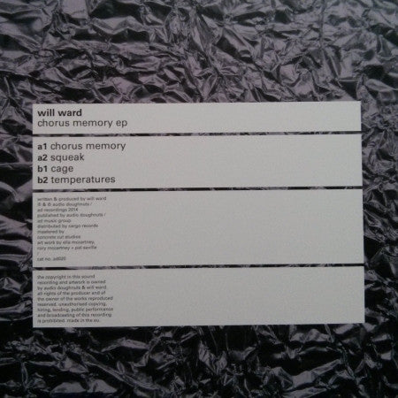 Will Ward : Chorus Memory  (12", EP)