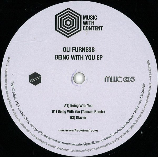Oli Furness : Being With You EP (12", EP)