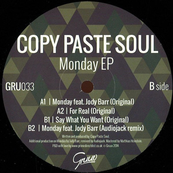 Copy Paste Soul : Monday EP (12", EP)