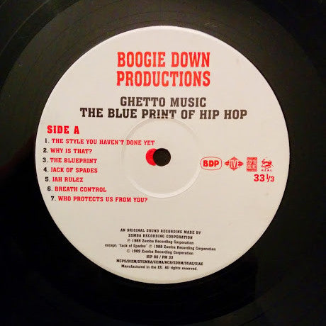 Boogie Down Productions : Ghetto Music: The Blueprint Of Hip Hop (LP, Album, Ltd, RE)