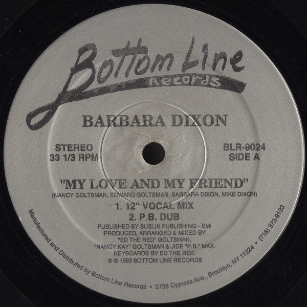 Barbara Dixon : My Love And My Friend (12")