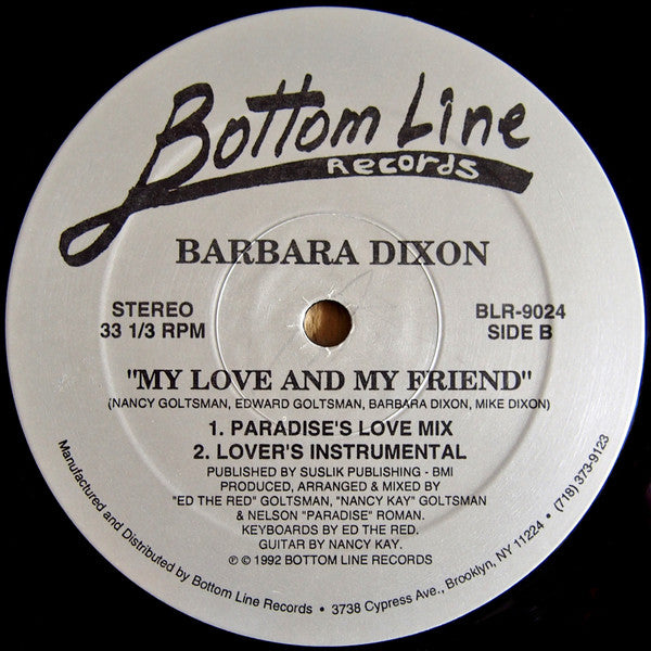 Barbara Dixon : My Love And My Friend (12")