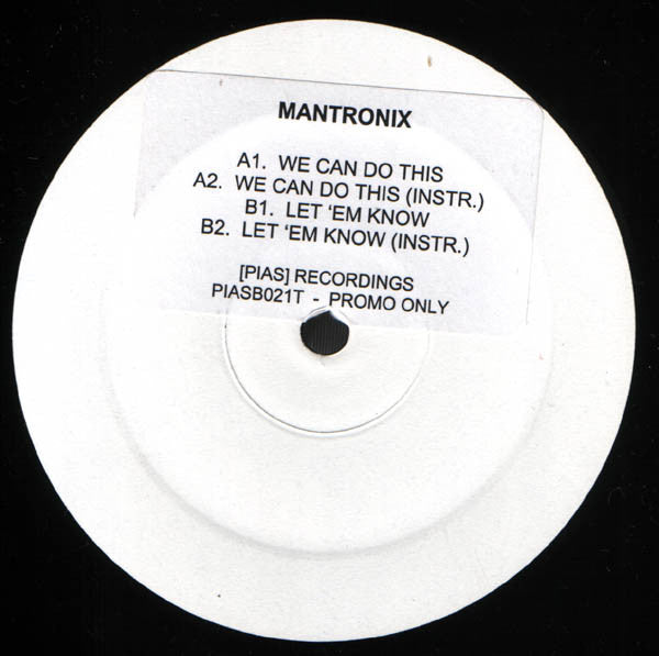 Mantronix : We Can Do This (12", Promo, W/Lbl)