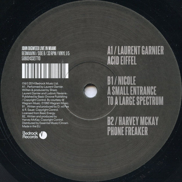 John Digweed : Live In Miami 1/5 (12", Ltd)