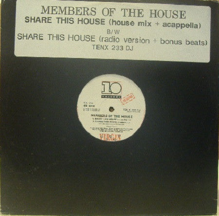 Members Of The House : Share This House (12", Promo)