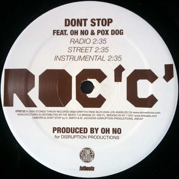 Roc 'C' : Don't Stop / Unborn (12")