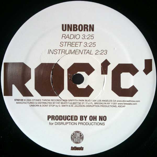 Roc 'C' : Don't Stop / Unborn (12")
