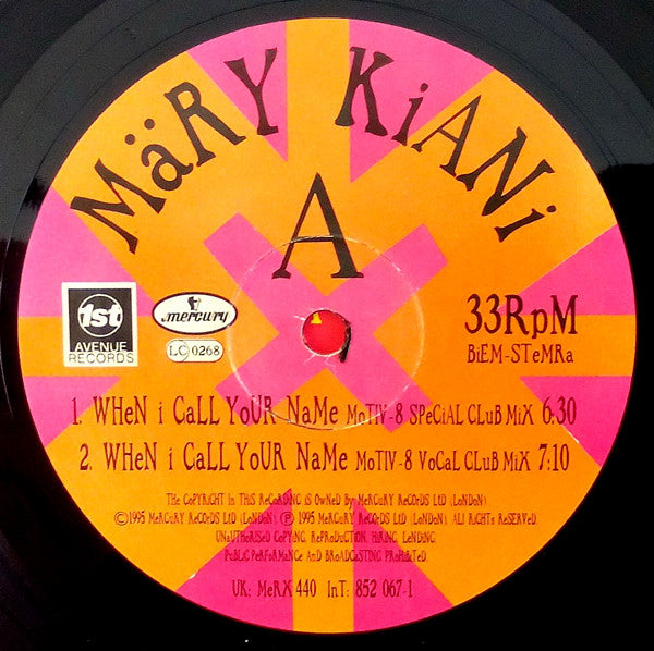 Mary Kiani : When I Call Your Name (12", Single)