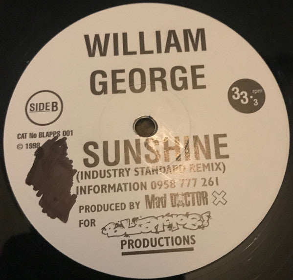 William George : Sunshine (12", Ltd)