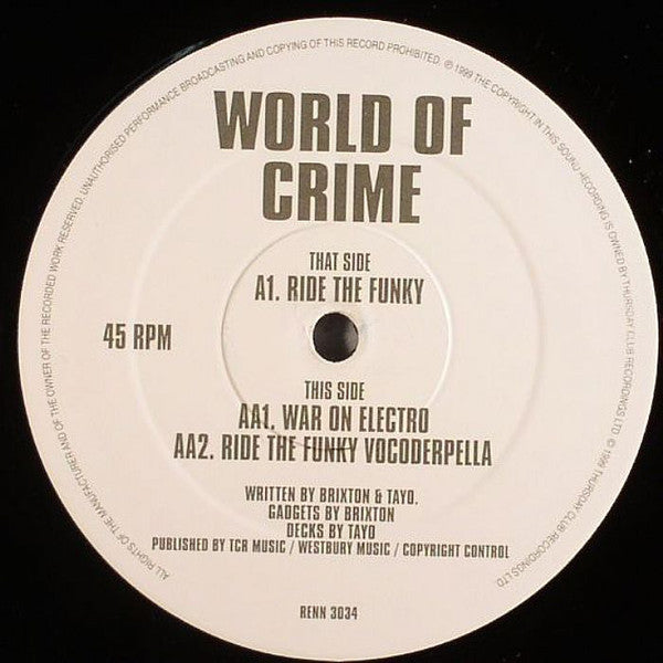 World Of Crime : Ride The Funky (12")