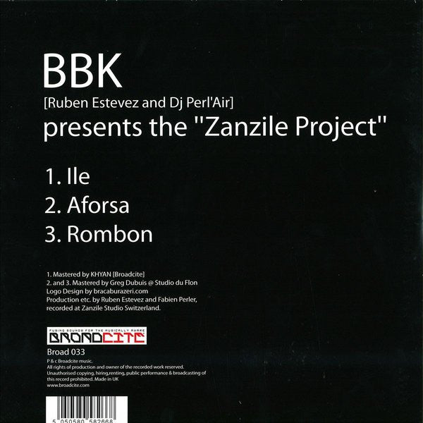 Bruk Boogie Kru : Zanzile Project (12")