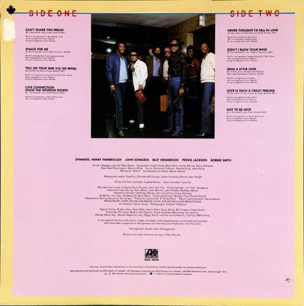 Spinners : Can't Shake This Feelin' (LP, Album)