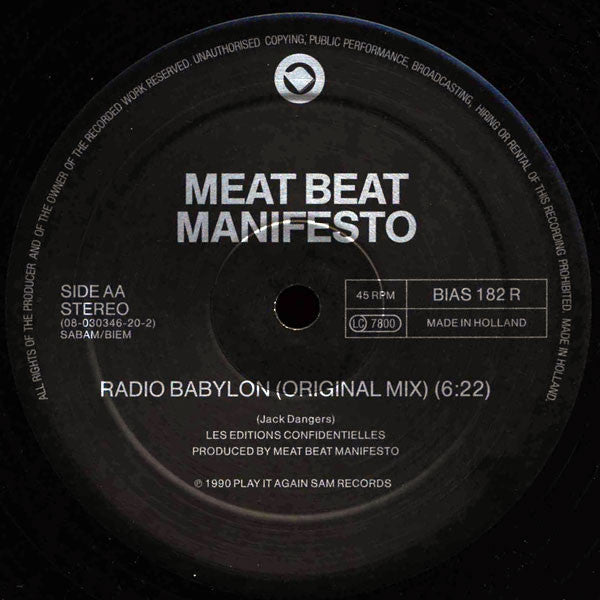 Meat Beat Manifesto : Psyche Out (Remixed By Andrew Weatherall) / Radio Babylon (12")