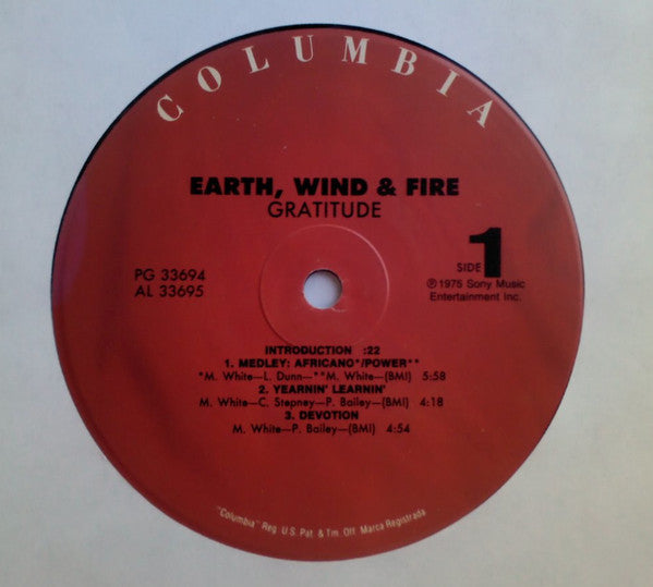 Earth, Wind & Fire : Gratitude (2xLP, Album, RE)