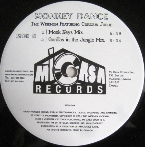 The Wisemen : Monkey Dance (12")
