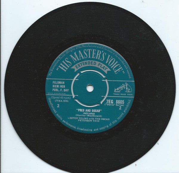 Lester Young & Oscar Peterson : Just You, Just Me (7", Single, Mono)