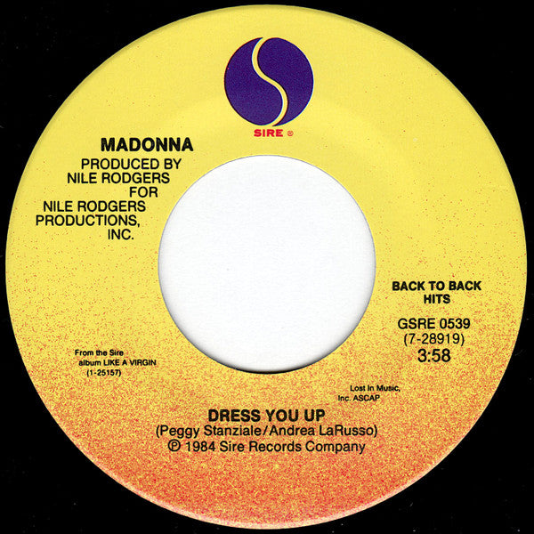 Madonna : Into The Groove / Dress You Up (7")