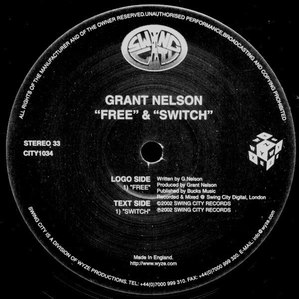 Grant Nelson : Free & Switch (12")