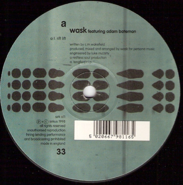 Wask Featuring Adam Bateman : Rift Lift (12")