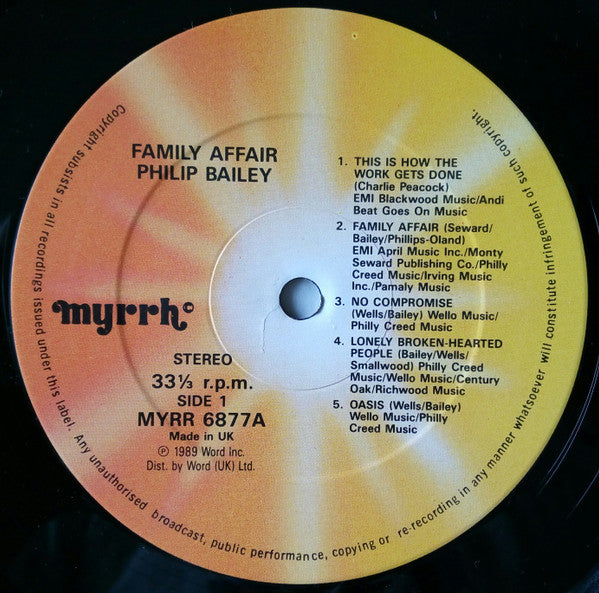 Philip Bailey : Family Affair (LP, Album)