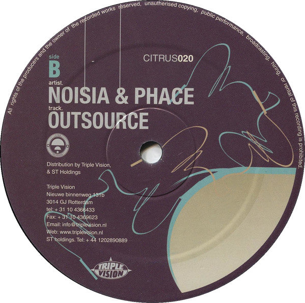 Noisia & Phace : Homeworld / Outsource (12")