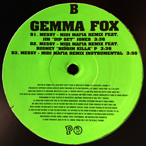 Gemma Fox : Messy (12", Promo)