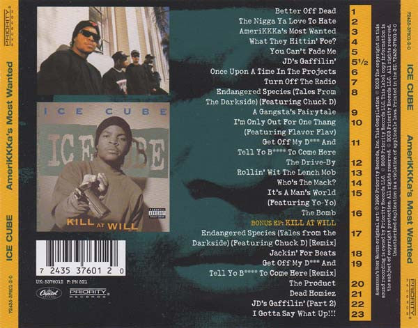 Ice Cube : AmeriKKKa's Most Wanted (CD, Comp, RE, RM)