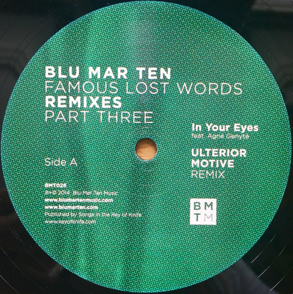 Blu Mar Ten : Famous Lost Words Remixes (Part Three) (12")