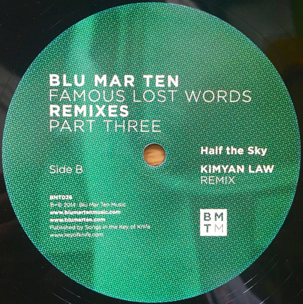 Blu Mar Ten : Famous Lost Words Remixes (Part Three) (12")