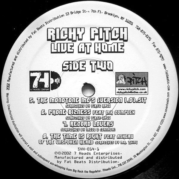 Richy Pitch : Live At Home (12", EP)