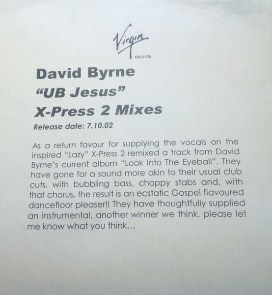 David Byrne : U.B. Jesus (12")