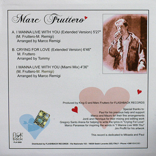 Marc Fruttero : I Wanna Live With You (12")