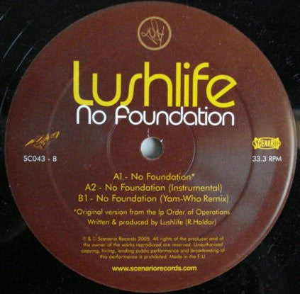 Lushlife : No Foundation (12")