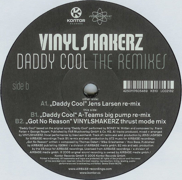 Vinylshakerz : Daddy Cool (The Remixes) (12")