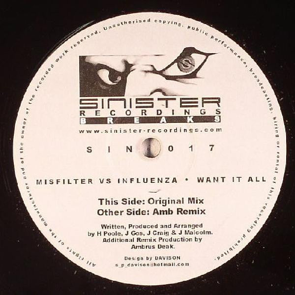 Misfilter vs. Influenza : Want It All (12")