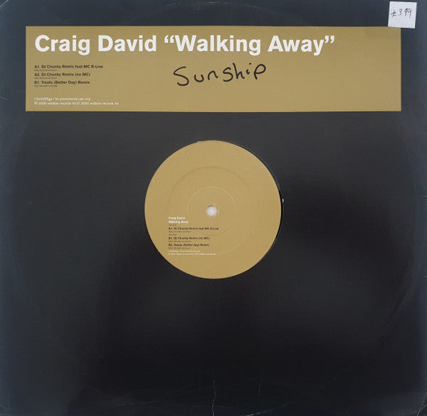 Craig David : Walking Away (12", Promo)