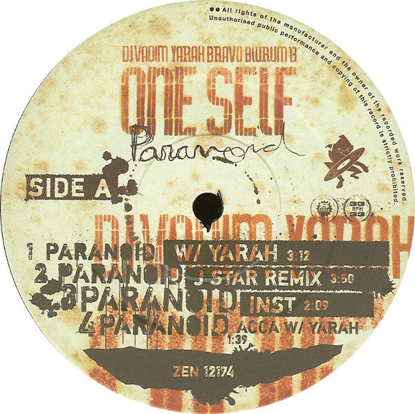 One Self : Paranoid (12")