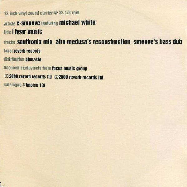 E-Smoove Featuring Michael White : I Hear Music (12")