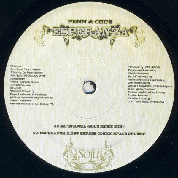DJ Chus & David Penn : Esperanza (12")