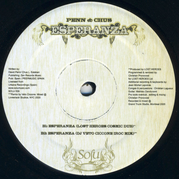 DJ Chus & David Penn : Esperanza (12")