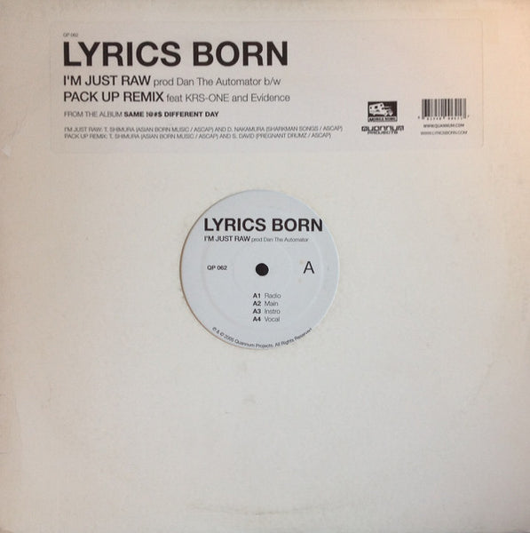 Lyrics Born : I'm Just Raw (12")