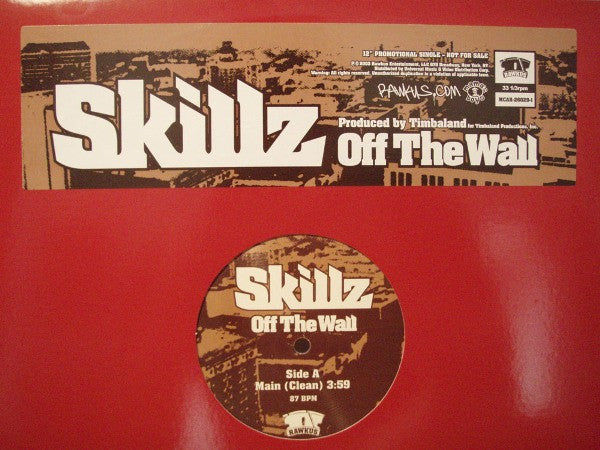 Skillz : Off The Wall (12", Single, Promo)