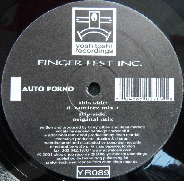 Finger Fest Inc. : Auto Porno (Remixes) (2x12")