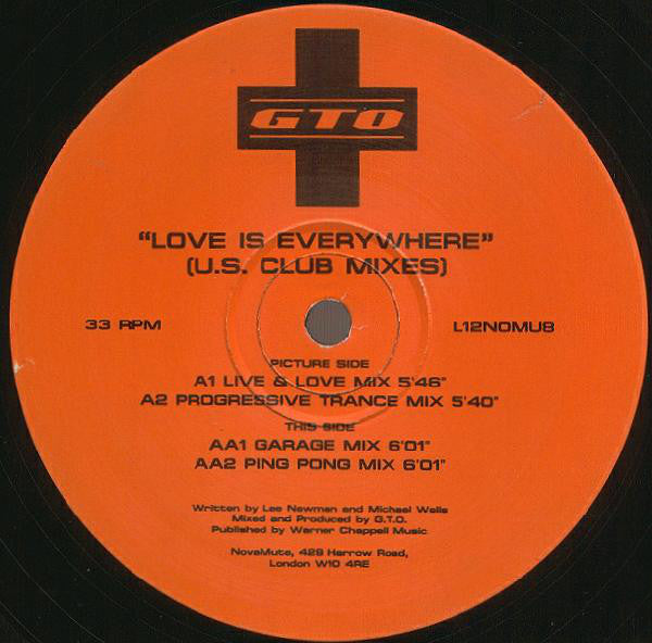 GTO : Love Is Everywhere (U.S. Club Mixes) (12")