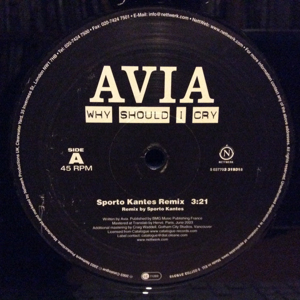 Avia : Why Should I Cry (12")