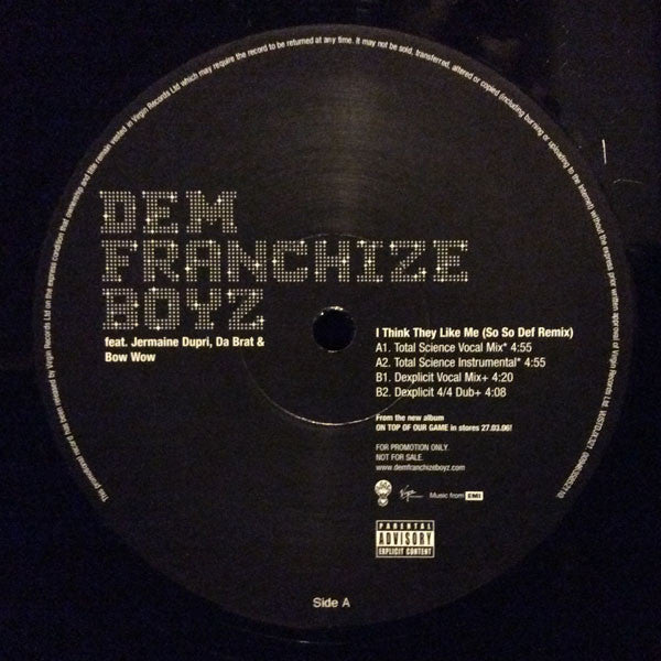 Dem Franchize Boyz : I Think They Like Me (So So Def Remix) (12", Promo)