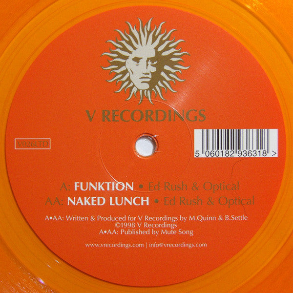 Ed Rush & Optical : Funktion / Naked Lunch (12", Ltd, RE, Ora)
