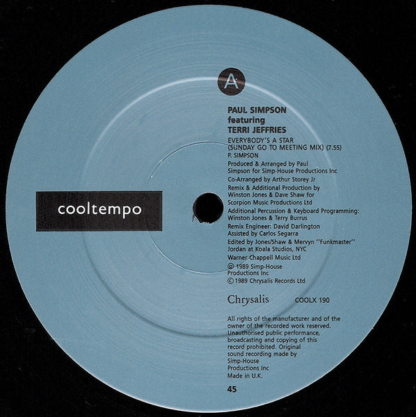 Paul Simpson Featuring Terri Jeffries : Everybody's A Star (12")