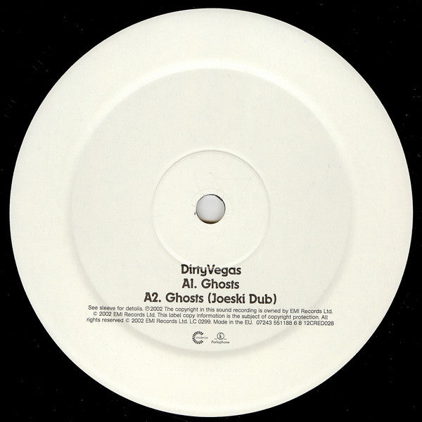 Dirty Vegas : Ghosts (12", Single)