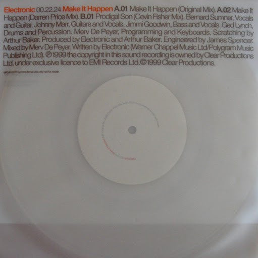Electronic : Make It Happen (10", Promo, Cle)